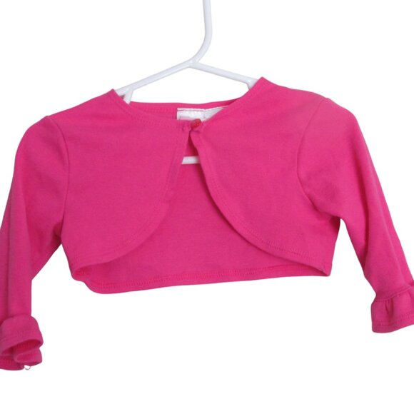 Youngland Baby Cardigan Sweater Girls 18M Pink Long Sleeve One Button Open Front - Picture 1 of 4